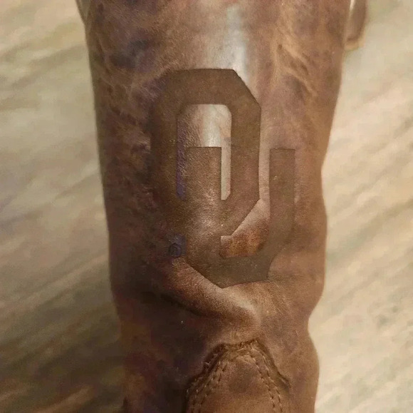Nocona OU Oklahoma University Leather Cowboy Boots Womens 7 - Picture 4 of 8